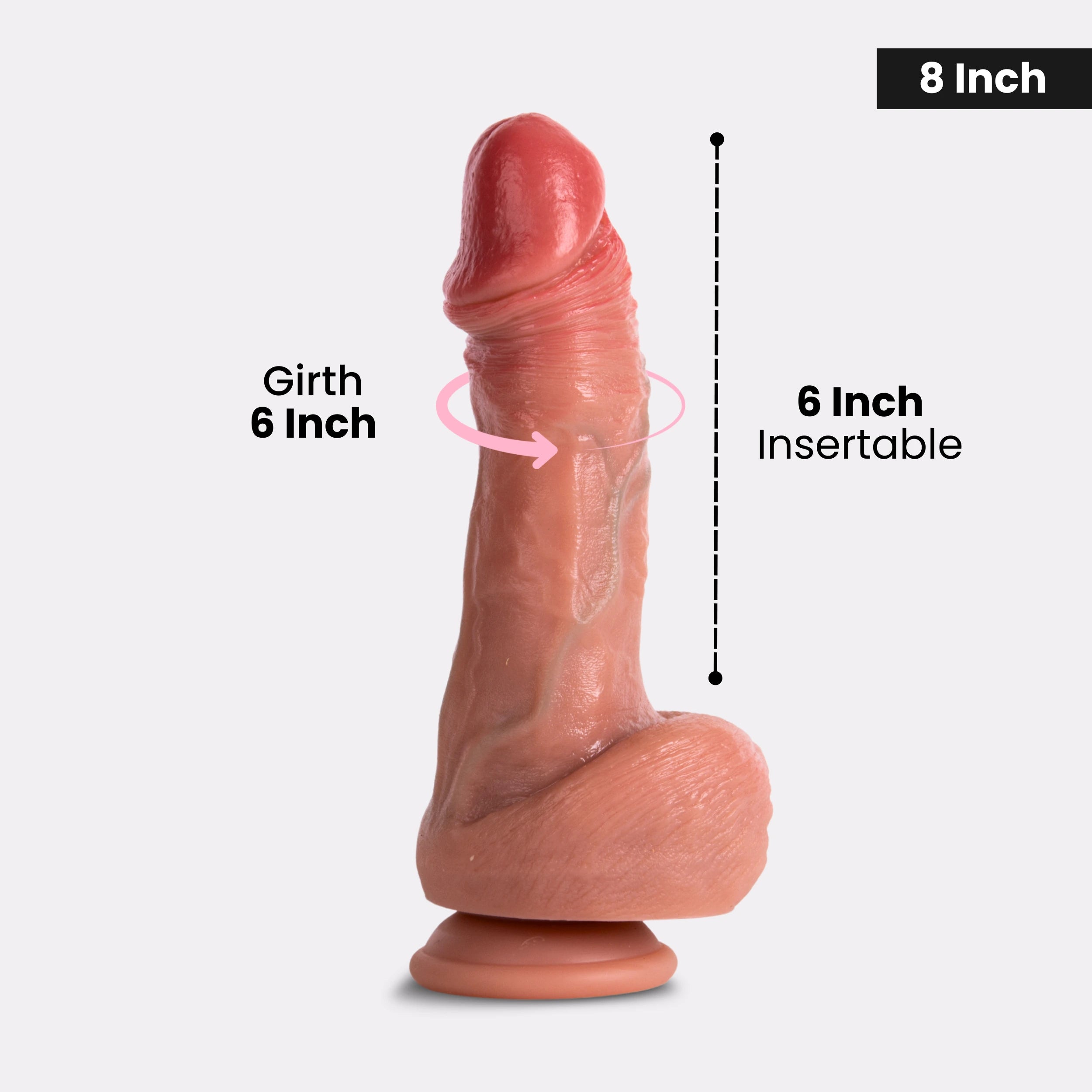 Realistic Girthy Dildo - 8 Inch