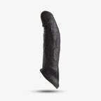 Double Hole Silicone Black Penis Sleeve 9 inch