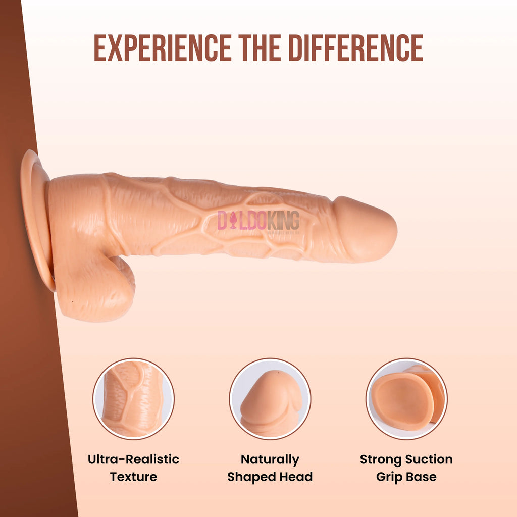 8 Inch Realistic Dildo with Textured Veins