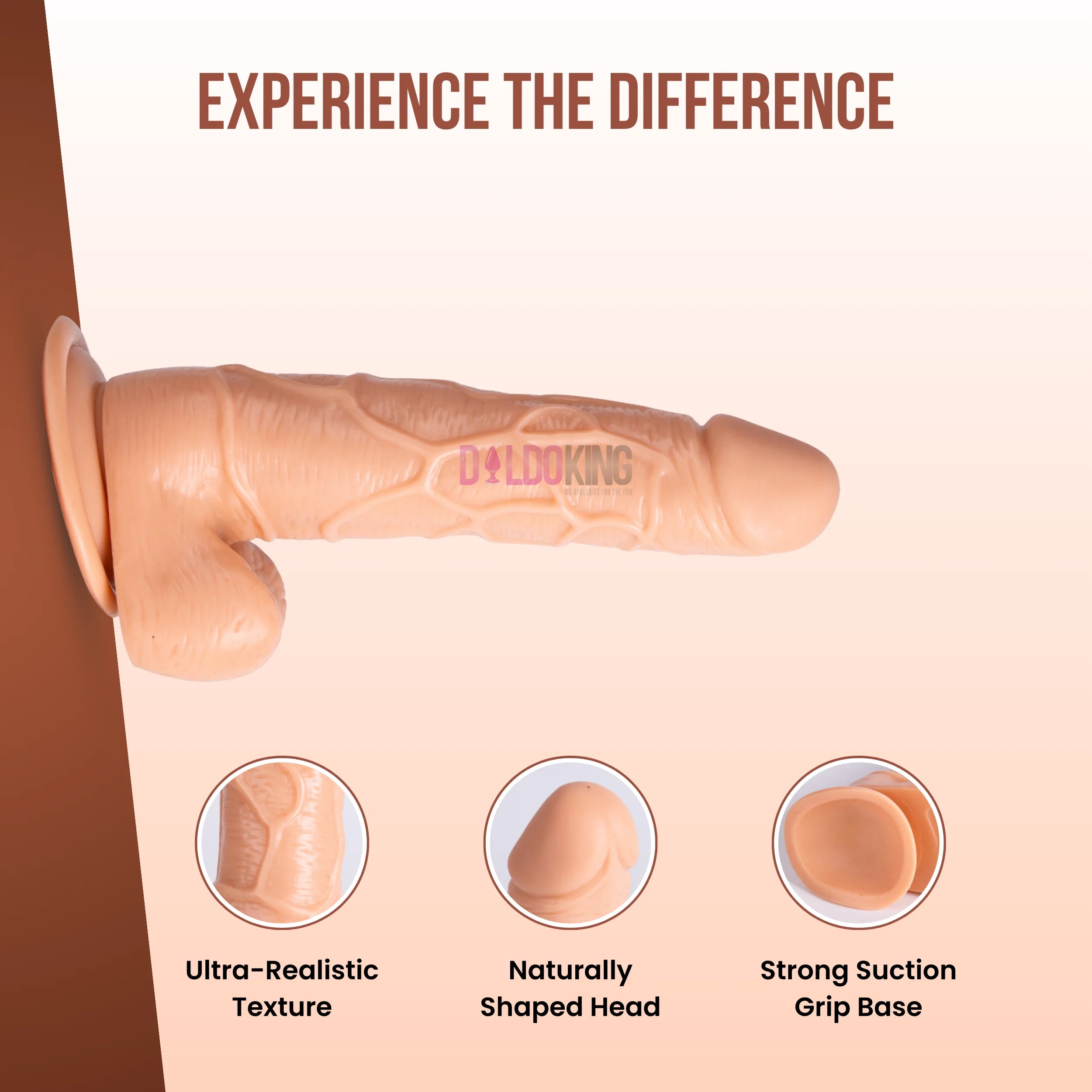 8 Inch Realistic Dildo with Textured Veins