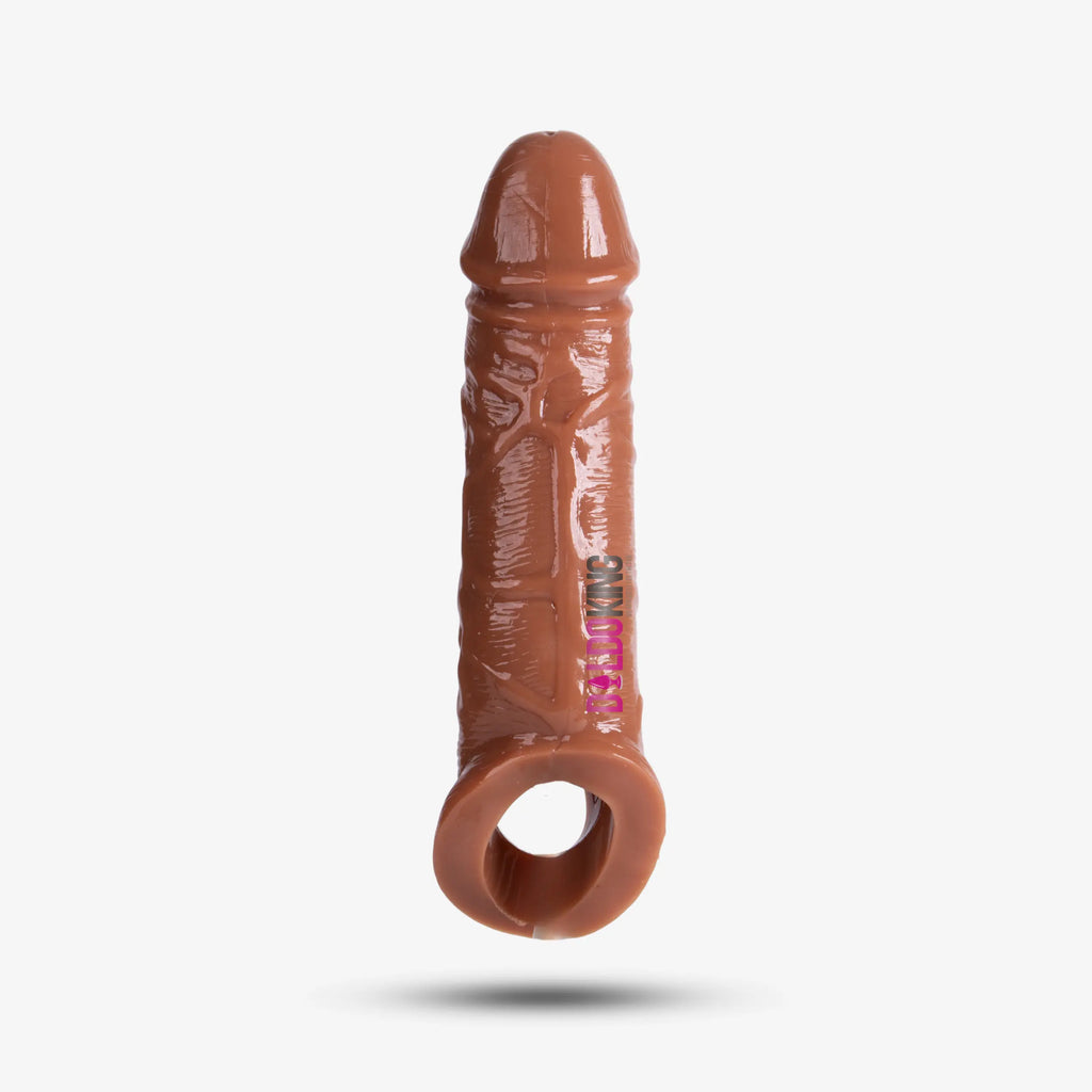 8 Inch Chocolaty Dragon Condom with Textured Veins