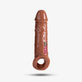 8 Inch Chocolaty Dragon Condom with Textured Veins