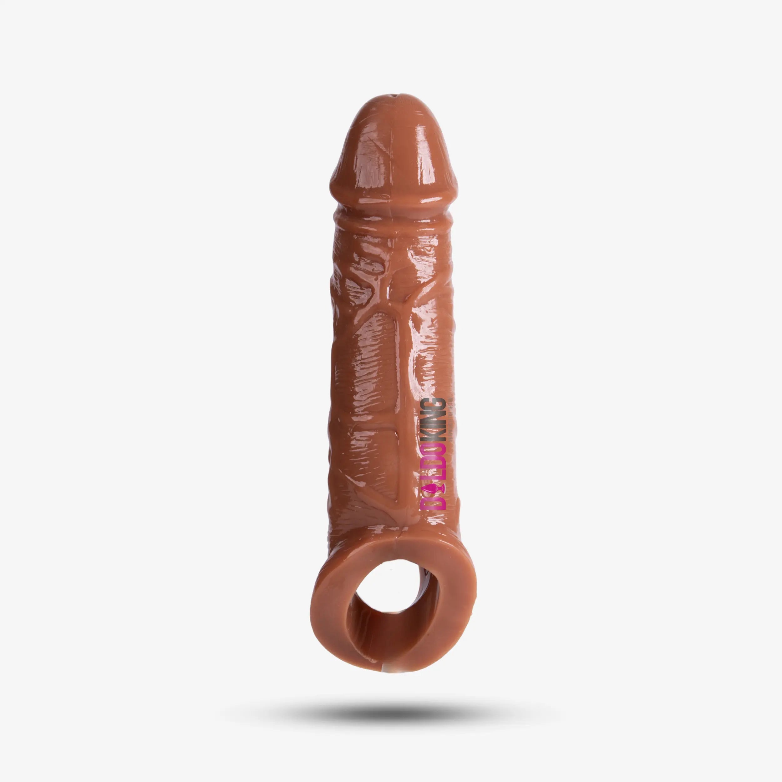 8 Inch Chocolaty Dragon Condom with Textured Veins