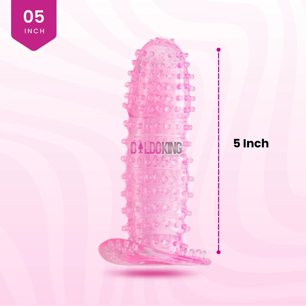 Crystal Condom with Spikes Supersoft Prolong Sex Time Sleeve  - 5 inch stretched