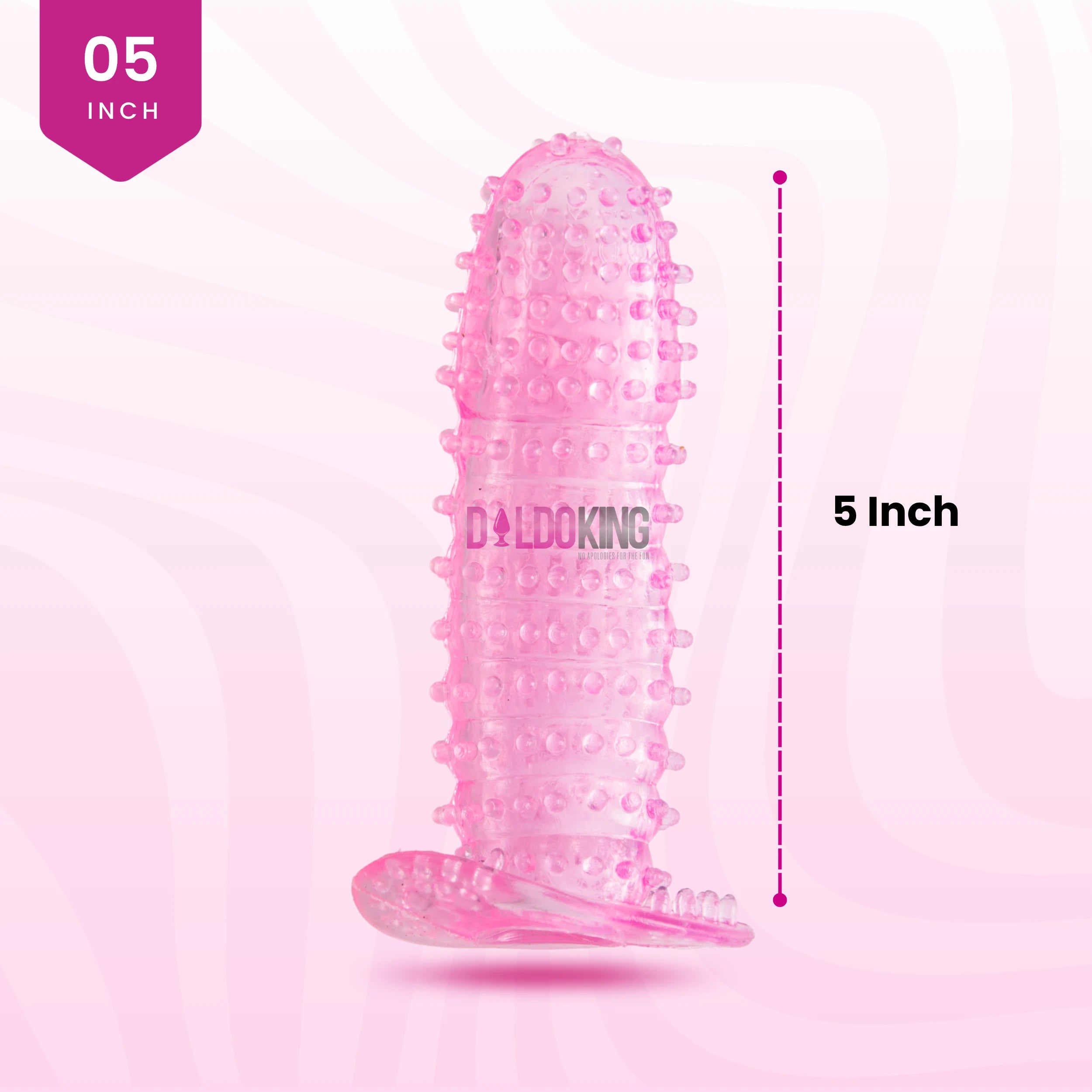 Crystal Condom with Spikes Supersoft Prolong Sex Time Sleeve  - 5 inch stretched